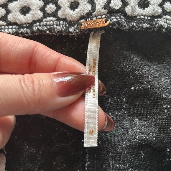 Free People Retro Flower Jacquard Stretch Flare Pants - Picture 5 of 6